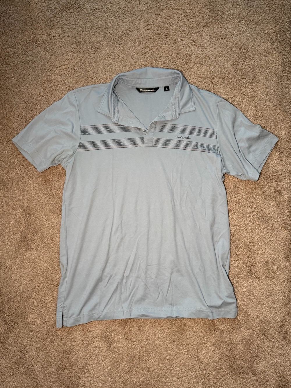 Travis Mathew Blue Short Sleeve Polo Shirt Men’s Size Large